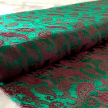 PINK GREEN PAISLEY Seidenjacquard aus Vietnam